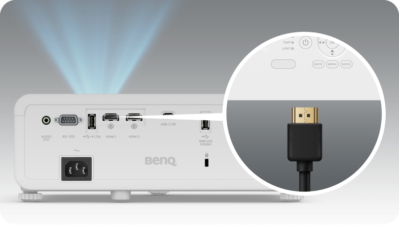 BenQ LH650 | 4000lms 1080p Lazer Toplantı Odası Projektörü 17 HDMI sinyaliyle otomatik açılma